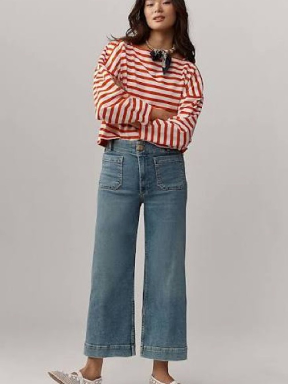 Maeve Cropped Colette Wide Leg Jean